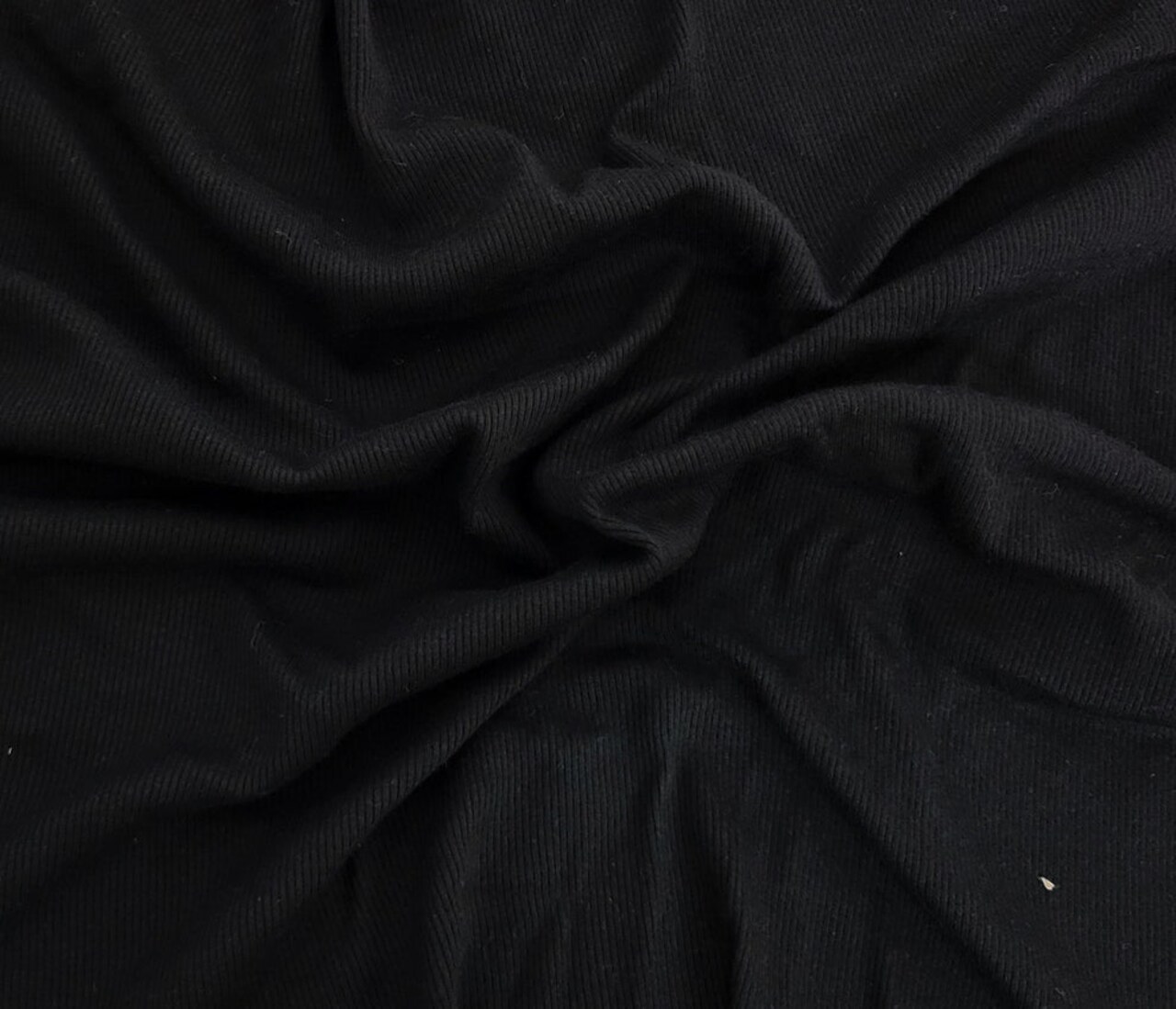 1 Yard Black 2x1 Rib Modal Cotton Spandex Fabric Soft Stretchy Knit Lightweight Blend